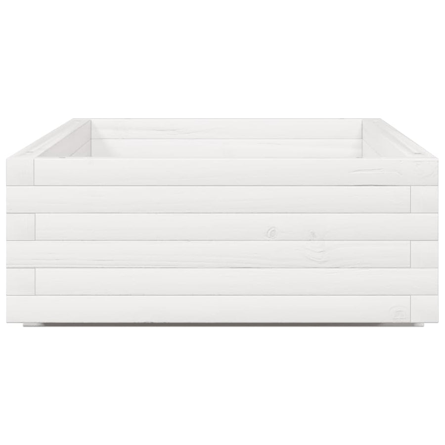 Plantenbak 110x60x26,5 cm massief grenenhout wit