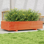 Planter 110x60x26.5 cm solid pine wax brown