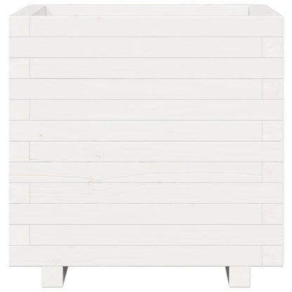 Plantenbak 50x50x49,5 cm massief grenenhout wit