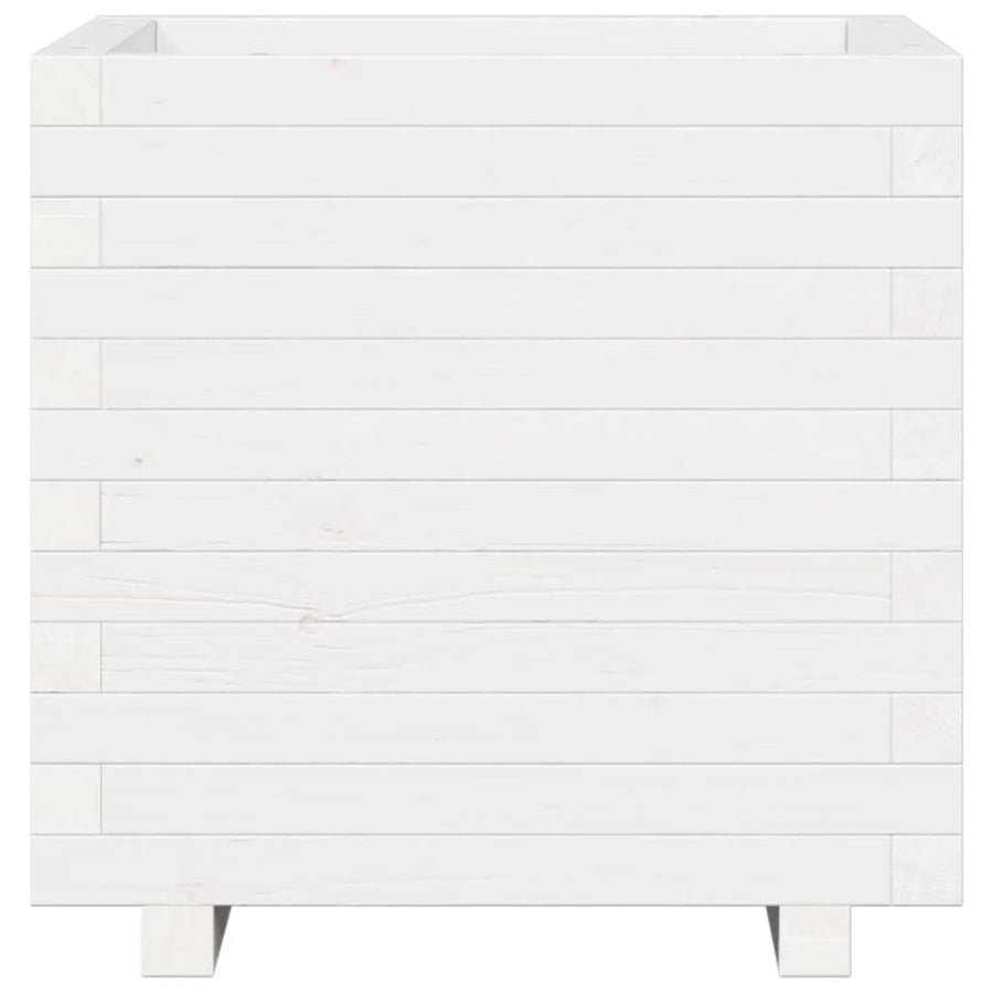 Plantenbak 50x50x49,5 cm massief grenenhout wit