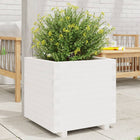 Planter 50x50x49.5 cm solid pine wood white