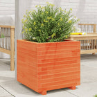 Planter 50x50x49.5 cm solid pine wax brown