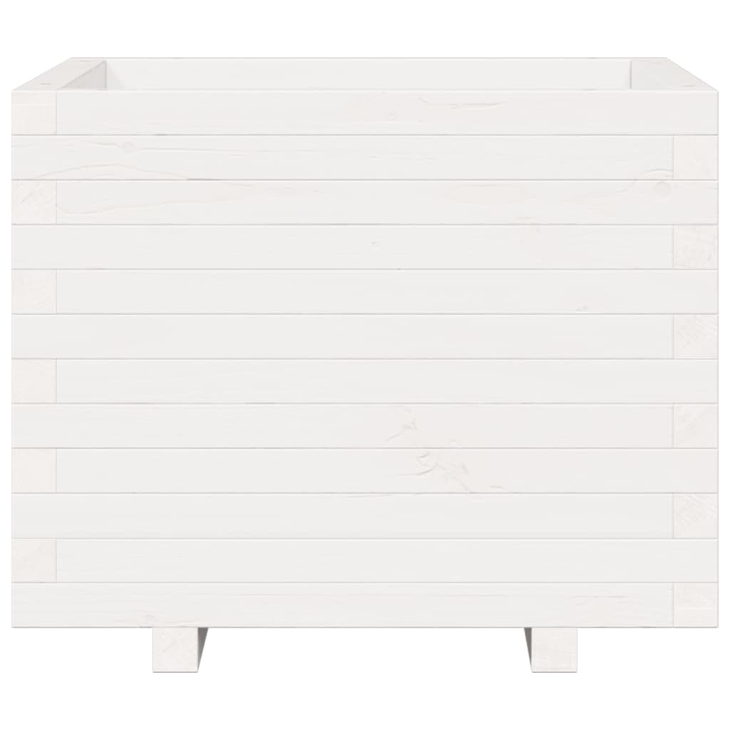 Plantenbak 60x60x49,5 cm massief grenenhout wit