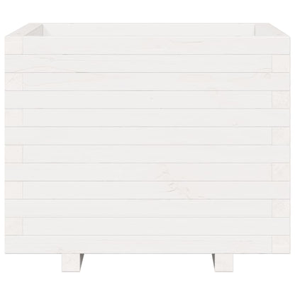 Plantenbak 60x60x49,5 cm massief grenenhout wit