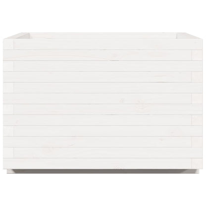 Plantenbak 70x70x49,5 cm massief grenenhout wit