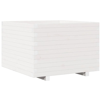 Plantenbak 70x70x49,5 cm massief grenenhout wit