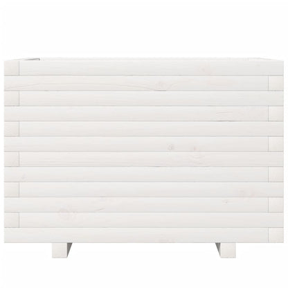 Plantenbak 70x40x49,5 cm massief grenenhout wit