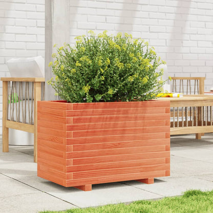 Plantenbak 70x40x49,5 cm massief grenenhout wasbruin