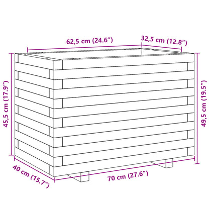 Plantenbak 70x40x49,5 cm massief grenenhout wasbruin
