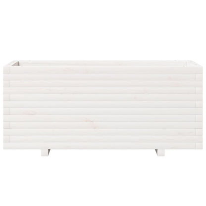 Plantenbak 110x40x49,5 cm massief grenenhout wit