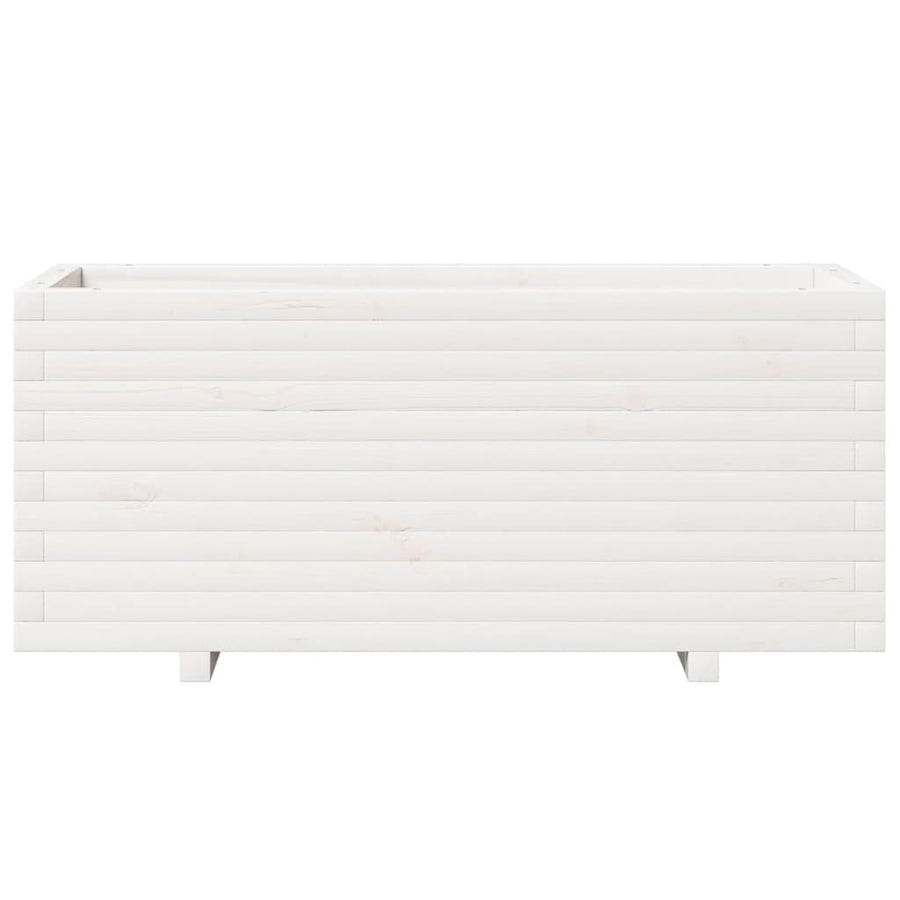 Plantenbak 110x40x49,5 cm massief grenenhout wit