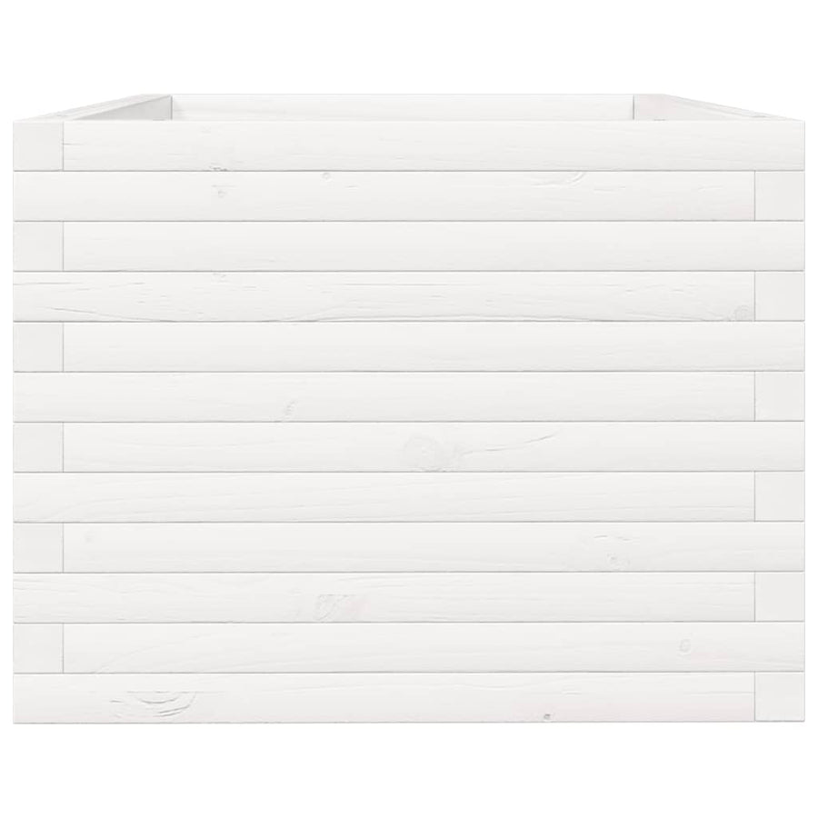 Plantenbak 90x60x49,5 cm massief grenenhout wit