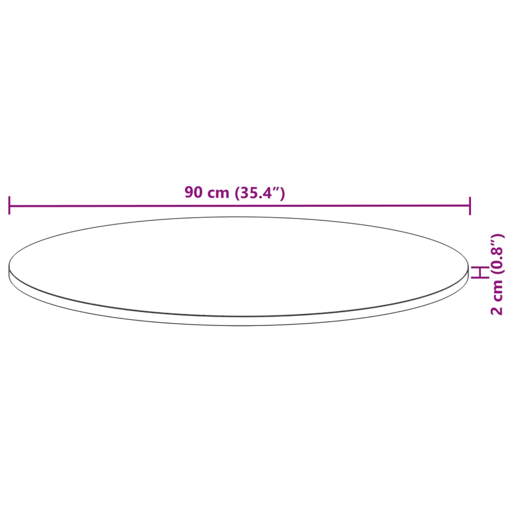 Tafelblad rond Ø 90x2 cm massief acaciahout