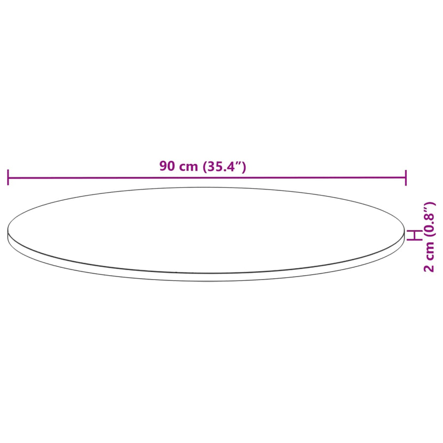 Tafelblad rond Ø 90x2 cm massief acaciahout
