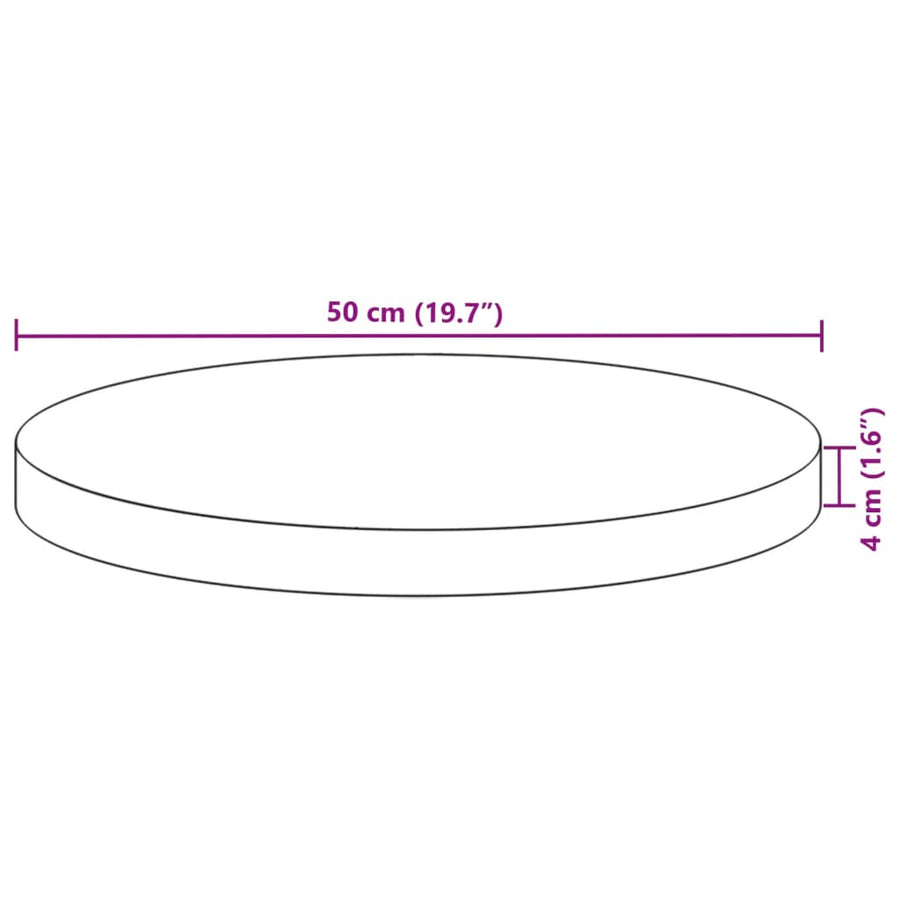 Tafelblad rond Ø 50x4 cm massief acaciahout