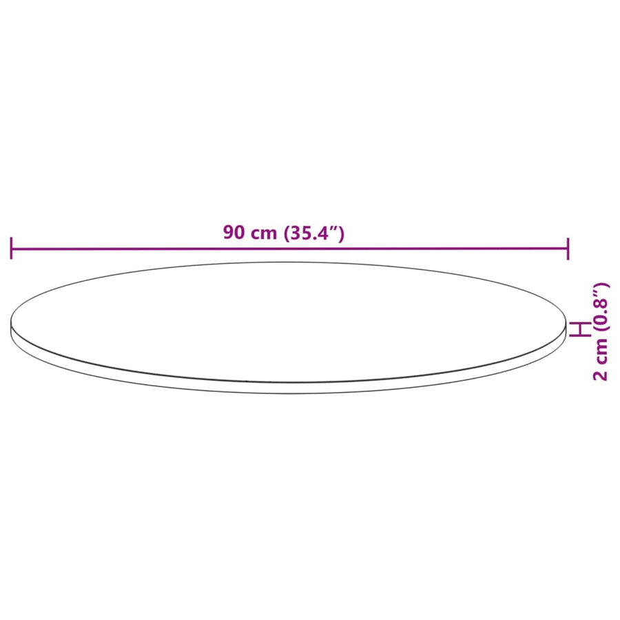 Tafelblad Rond Massief Acaciahout Ø 90 x 2 cm