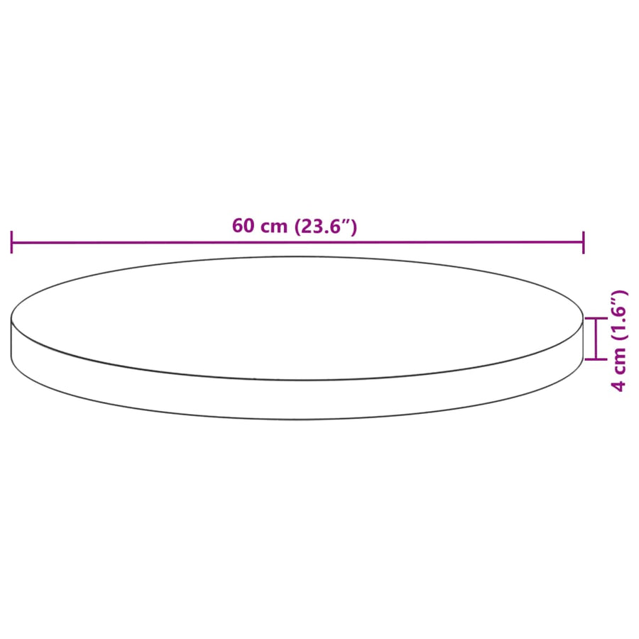 Tafelblad rond Ø 60x4 cm massief acaciahout