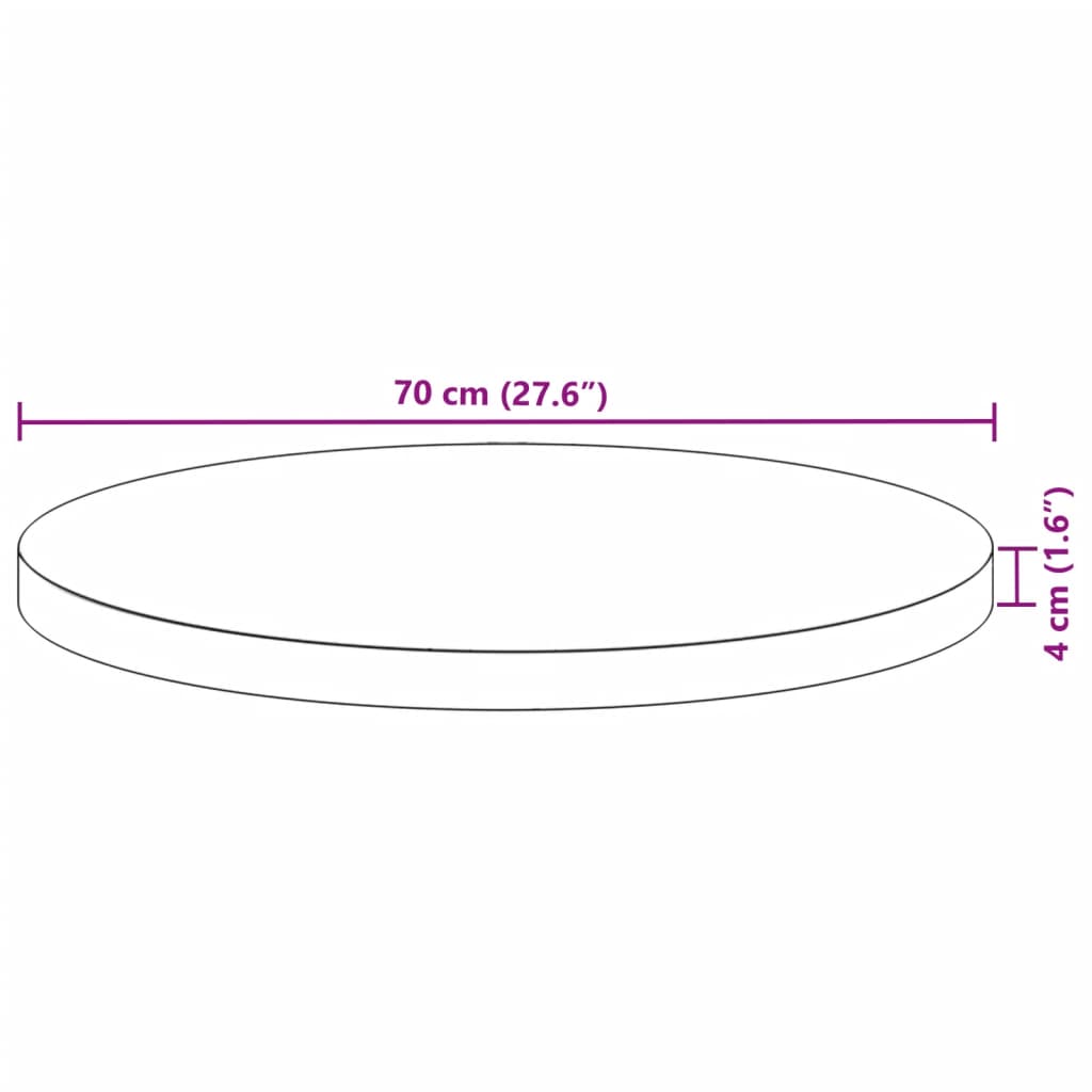 Tafelblad rond Ø 70x4 cm massief acaciahout