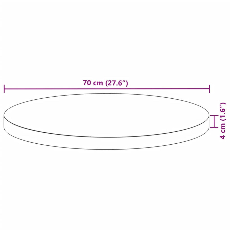 Tafelblad rond Ø 70x4 cm massief acaciahout