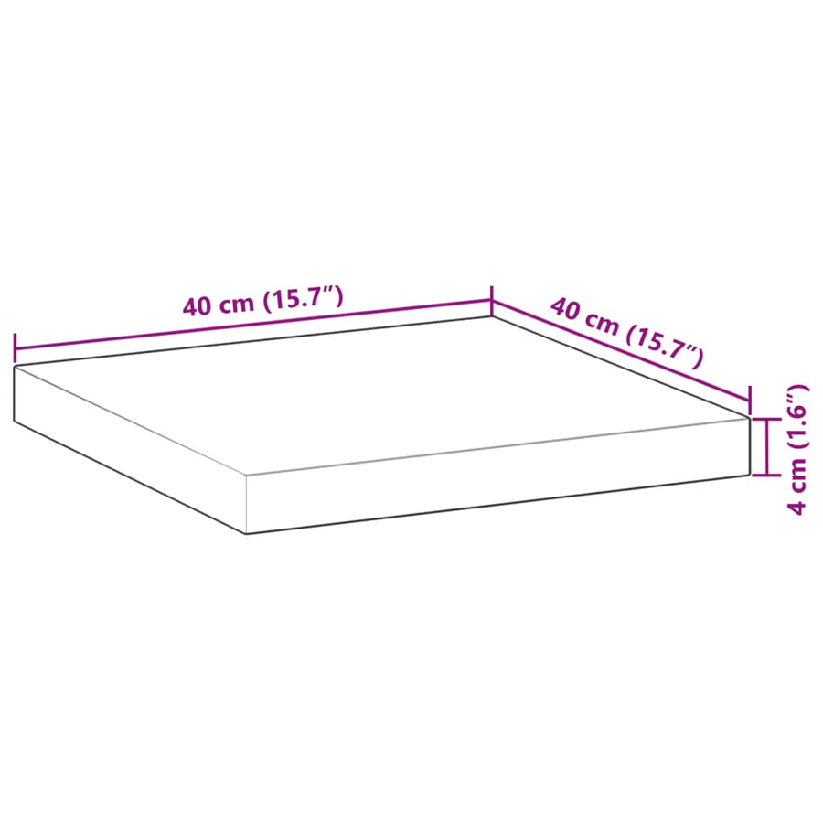Tafelblad vierkant 40x40x4 cm massief acaciahout