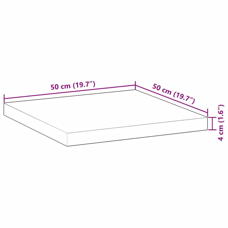 Tafelblad vierkant 50x50x4 cm massief acaciahout