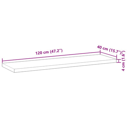 Tafelblad rechthoekig 120x40x4 cm massief acaciahout