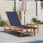 Ligbed massief acaciahout textileen blauw 200x66x98 cm