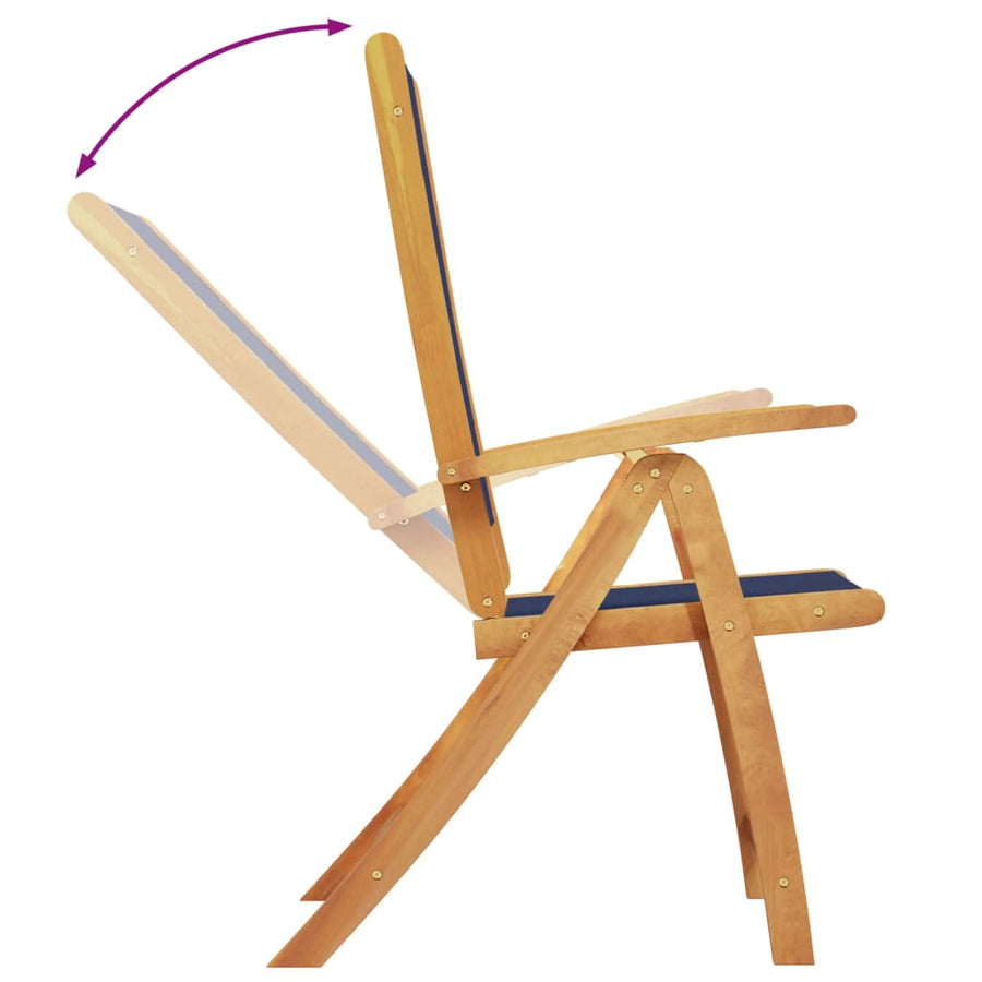 Tuinstoelen inklapbaar 2 st massief acaciahout en textileen