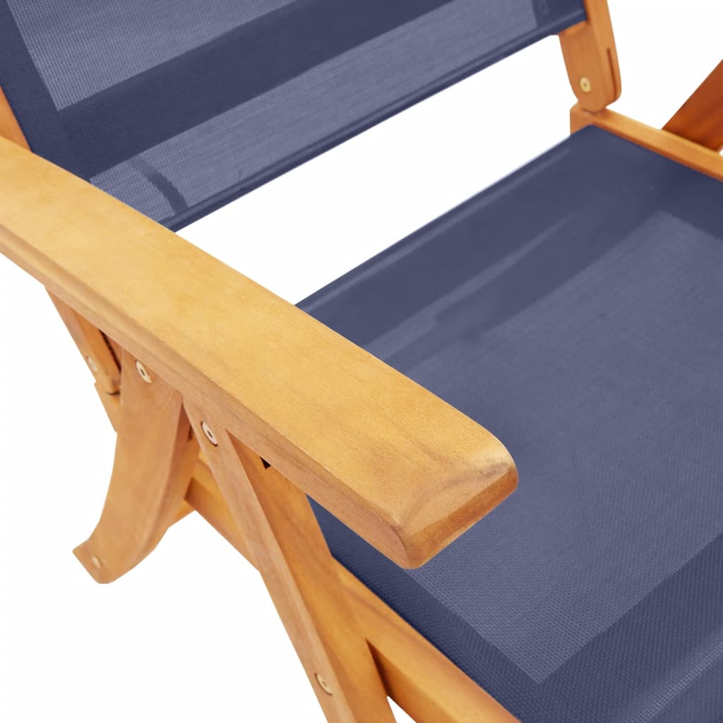 Tuinstoelen inklapbaar 2 st massief acaciahout en textileen