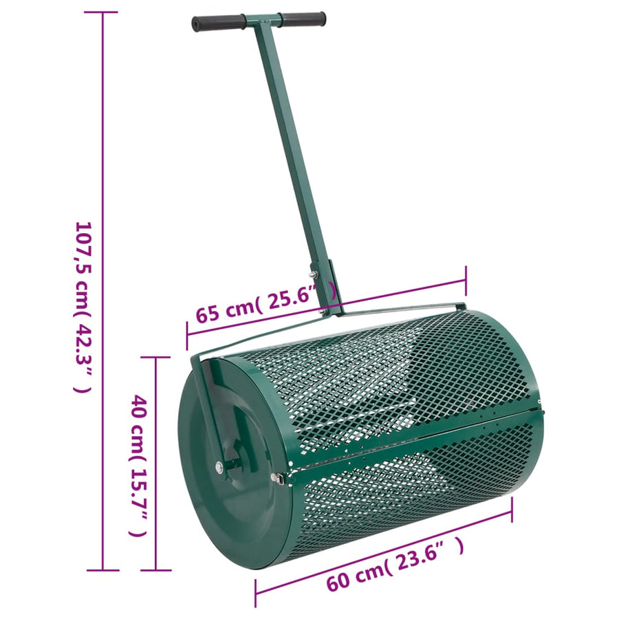 Compoststrooier Ø40x60 cm staal groen