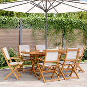 Tuinset 7-delig massief acaciahout crèmewit