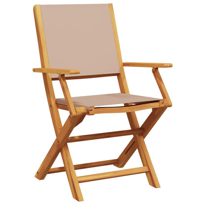 7-delige Tuinset massief hout en stof taupe