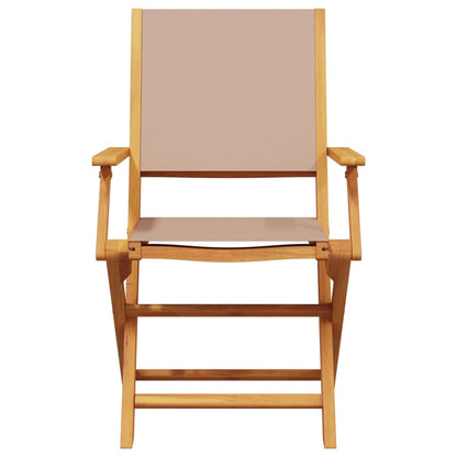7-delige Tuinset massief hout en stof taupe