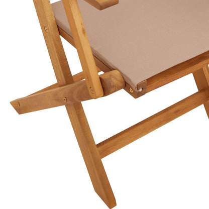 7-delige Tuinset massief hout en stof taupe