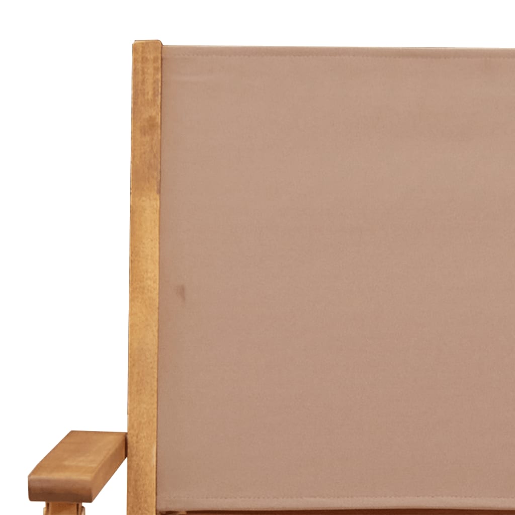 7-delige Tuinset massief hout en stof taupe
