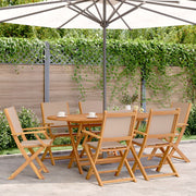 Tuinset 7-delig massief acaciahout taupe