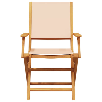 7-delige Tuinset massief hout en stof beige