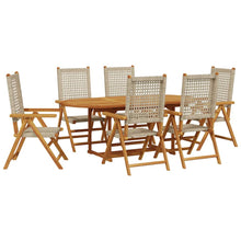 7-Delige Tuinset Poly Rattan En Massief Hout Beige