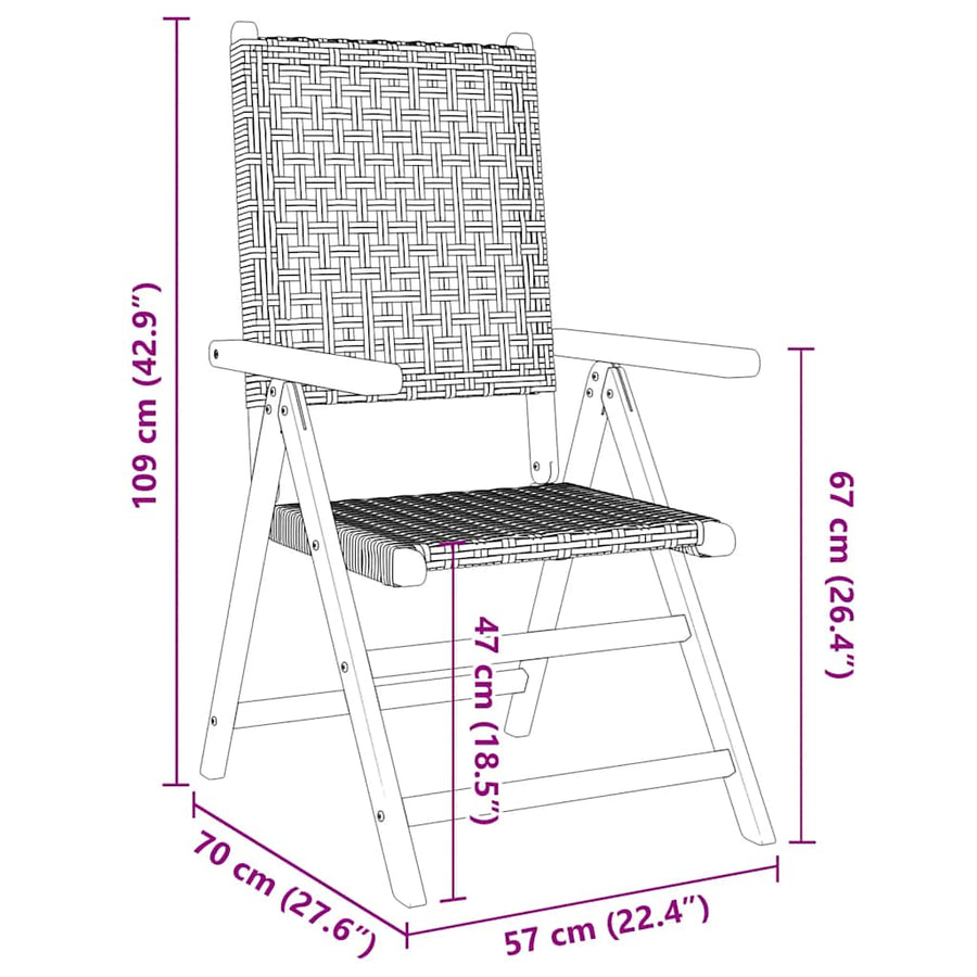 7-Delige Tuinset Poly Rattan En Massief Hout Beige