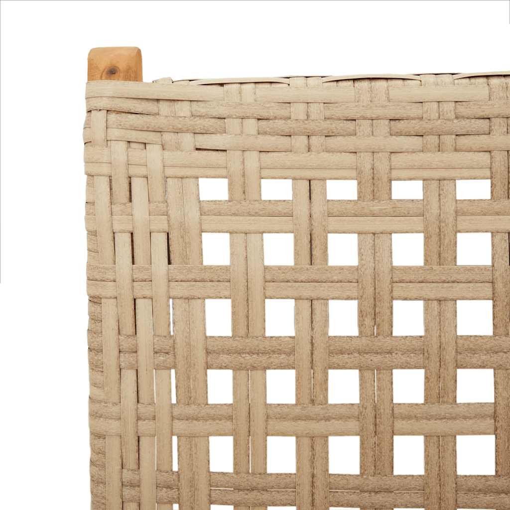 7-Delige Tuinset Poly Rattan En Massief Hout Beige