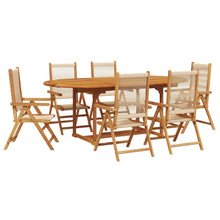 7-delige Tuinset polypropeen en massief hout beige