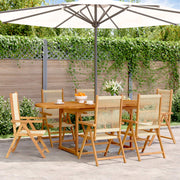 Tuinset 7-delig massief acaciahout polypropeen beige