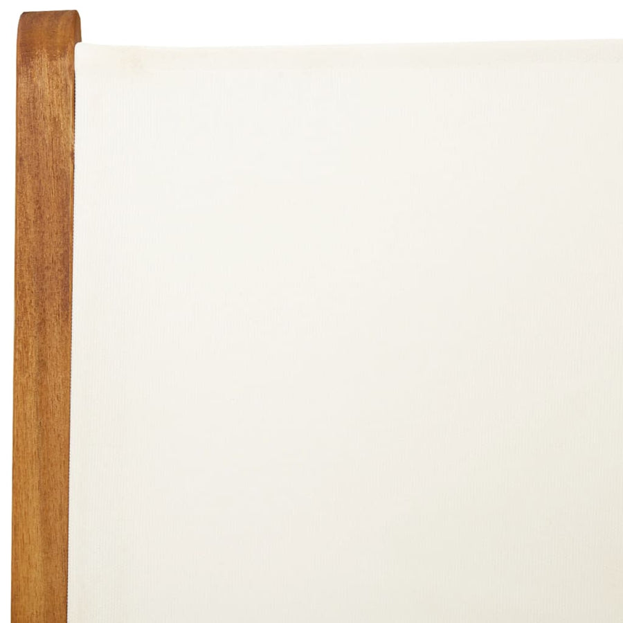 7-Delige Tuinset Massief Hout En Stof Wit Crème