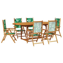 7-Delige Tuinset Stof En Massief Hout Bladpatroon