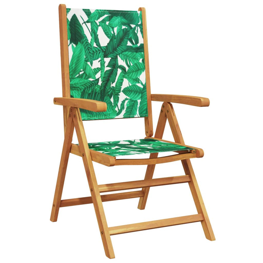 7-Delige Tuinset Stof En Massief Hout Bladpatroon