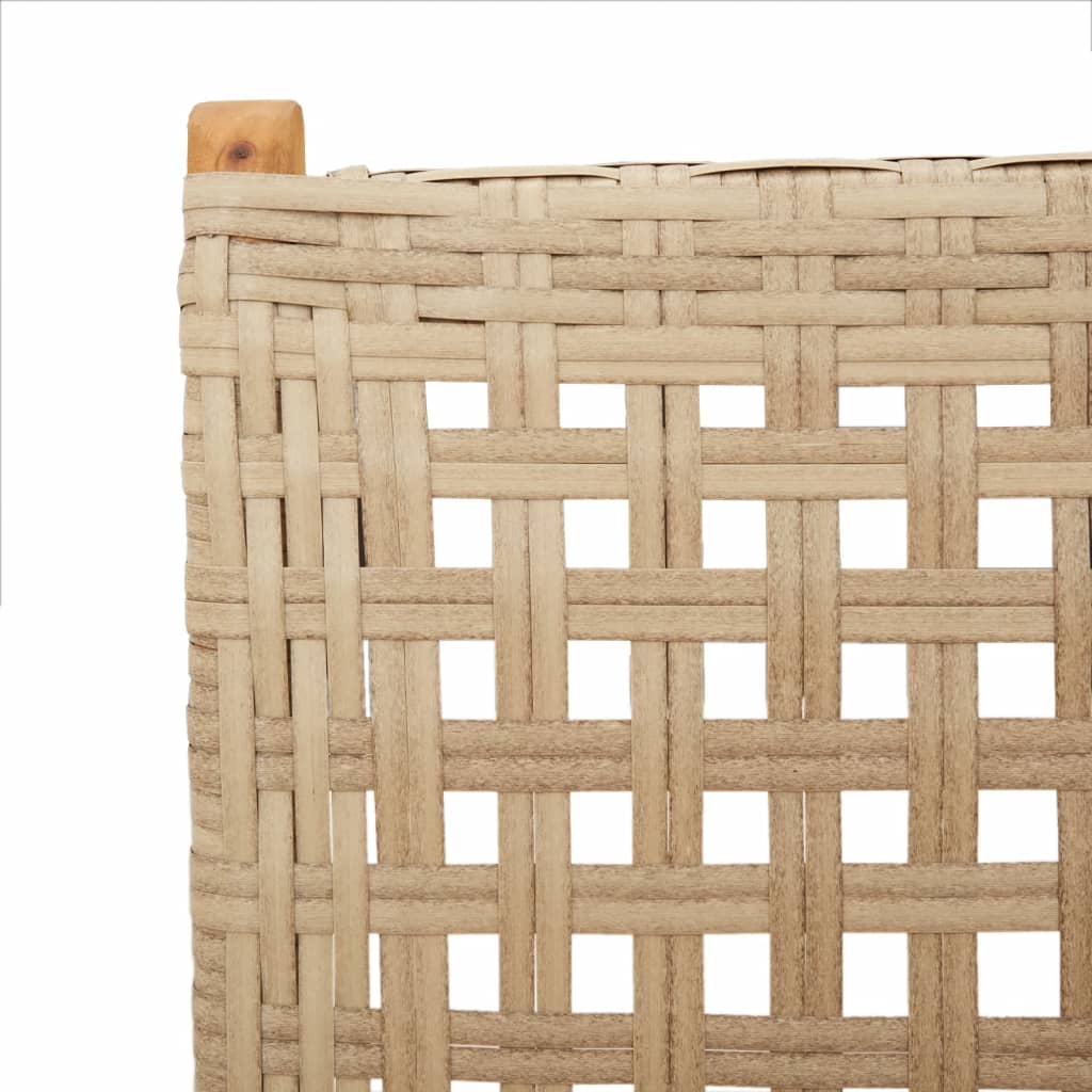 7-Delige Tuinset Poly Rattan En Massief Hout Beige