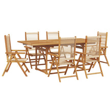 7-delige Tuinset polypropeen en massief hout beige