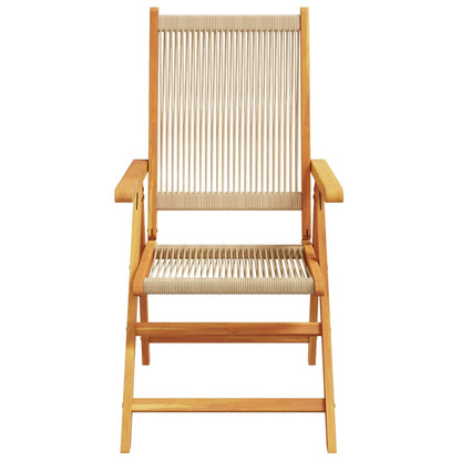 7-delige Tuinset polypropeen en massief hout beige