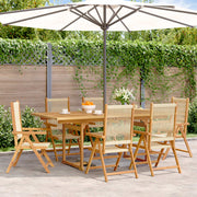Tuinset 7-delig massief acaciahout polypropeen beige