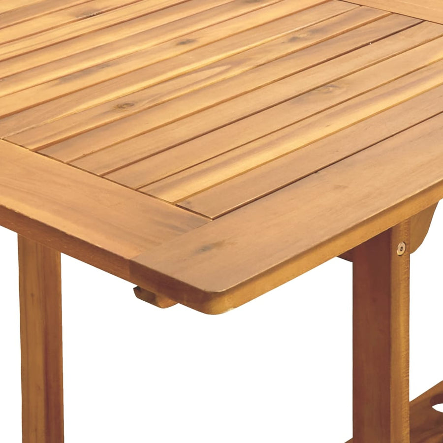7-Delige Tuinset Massief Hout En Stof Wit Crème Rechthoekig